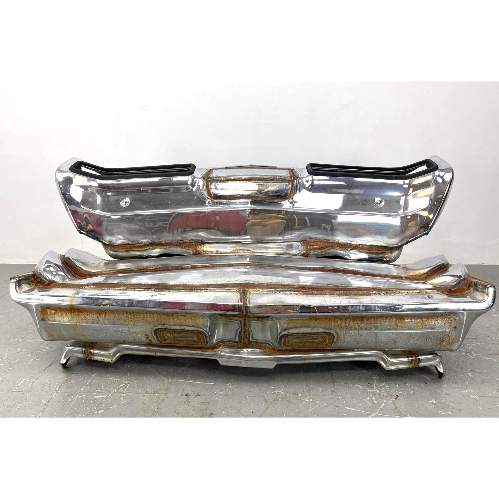 JASON SELEY Welded Car Bumper Couch Sofa. Industrial Sculpture.  Front frame is complete fender. BUI (1 of 13)