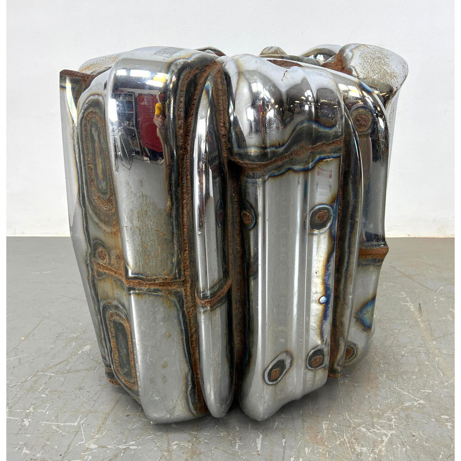 JASON SELEY Welded Auto Bumper Side Table. Industrial Sculpture. Functions as Table; Presents as Scu (1 of 10)