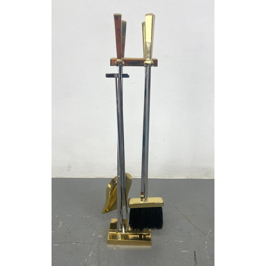 Brass and Chrome Modernist Fireplace Tools. (1 of 11)