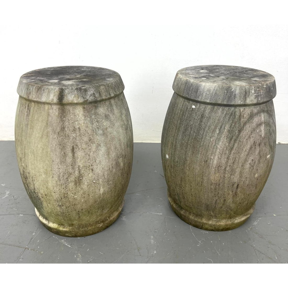 Pr Carved Stone Garden Seats Pedestals. Hollow but heavy forms. Outdoor. Patio. (1 of 11)
