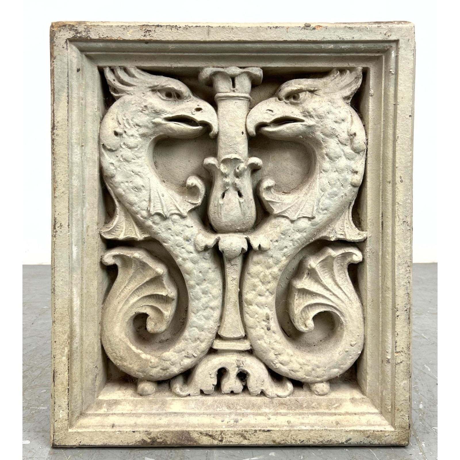 19th century terra cotta figural griffin block. Solid. Industrial Design Building Fragment. (1 of 11)