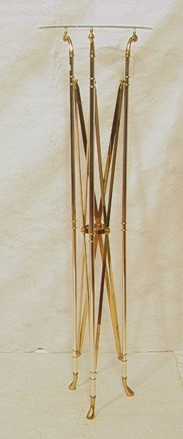 Tall REGENCY Fern Stand. MAISON JANSEN style high: Tall REGENCY Fern Stand. MAISON JANSEN style highly polished chrome & brass stand. Unmarked. -- Dimensions: H: 72.25 inches: W: 20 inches ---