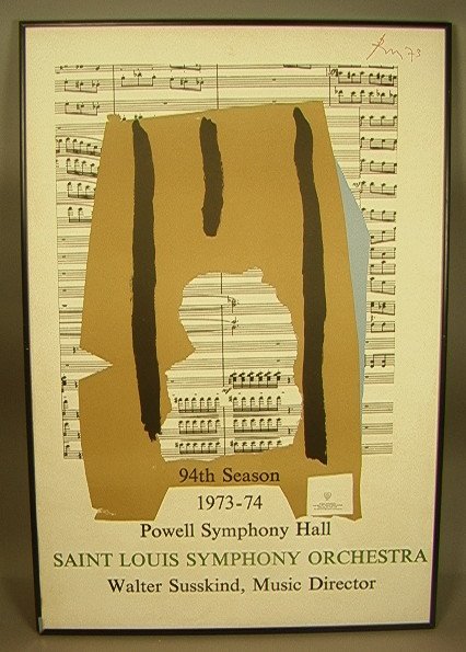 ROBERT MOTHERWELL St Louis Symphony Poster. 1973-: ROBERT MOTHERWELL St Louis Symphony Poster. 1973-74 Season. -- Dimensions: Image Size: H: 37.5 inches: W: 24.5 inches ---