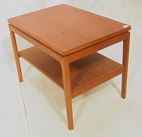 FF France & Sons Danish Teak Side Table with Sing: FF France & Sons Danish Teak Side Table with Single Drawer. Possibly Peter Hvidt.-- Dimensions: H: 21.5 inches: W: 20.5 inches: D: 29.5 inches ---
