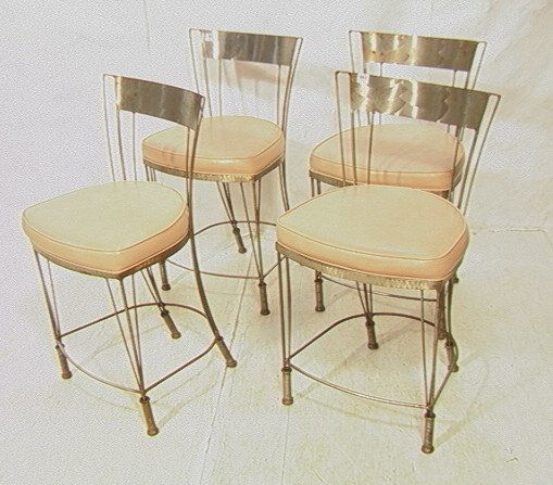 Set 4 SHAVER HOWARD Bar Stools. Seats are low for: Set 4 SHAVER HOWARD Bar Stools. Seats are low for stools; high for dining chairs. Marked.-- Dimensions: H: 35 inches: W: 19 inches: D: 19 inches ---