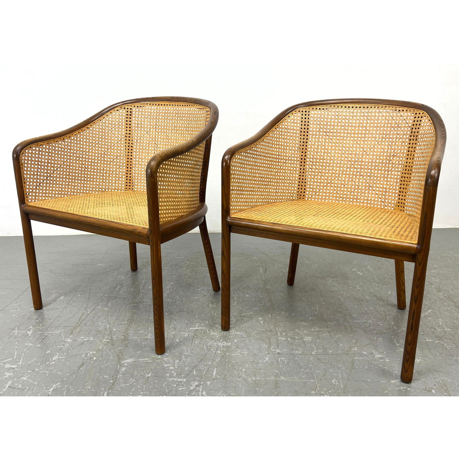 60s Vintage Ward Bennett Brickel Associates Arm Chairs. Cane Landmark Armchairs: 60s Vintage Ward Bennett Brickel Associates Arm Chairs. Cane Landmark Armchairs Dimensions: Height: 30.5 inches, Width: 25 inches, Depth: 22 inches. - Seat Height: 18 inches ---