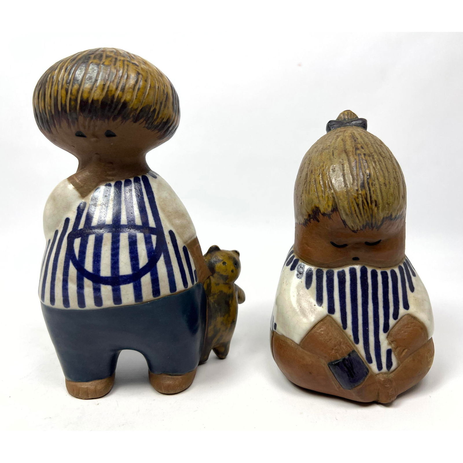 2pcs Lisa Larson Gustavsberg Sweden Swedish Danish Modern Ceramic Child Figurines; (1 of 11)