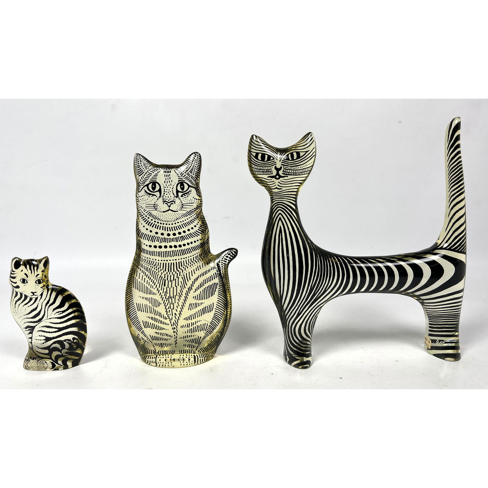3pc ABRAHAM PALATNIK Brazil MCM Lucite Figures. Cat and Large Duck. PAL (1 of 13)
