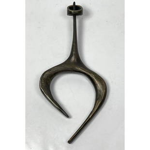 After Paul Evans Bronze Modernist Door Knocker. Brutalist finish.: After Paul Evans Bronze Modernist Door Knocker. Brutalist finish. Dimensions: Height: 11 inches, Width: 5 inches, Depth: 2 inches. --- US Packing and Shipping charge: $35 Plus insurance at a rate of $