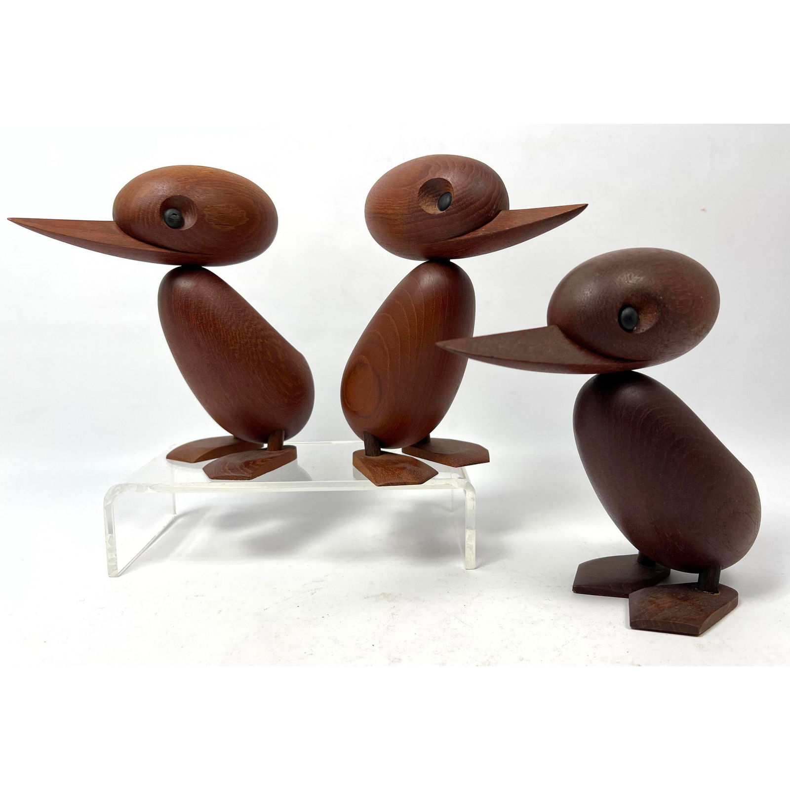 3pc Danish Modern 7" Carved Teak Duck Figurines Hans Bolling Torben Orskov Large (1 of 14)