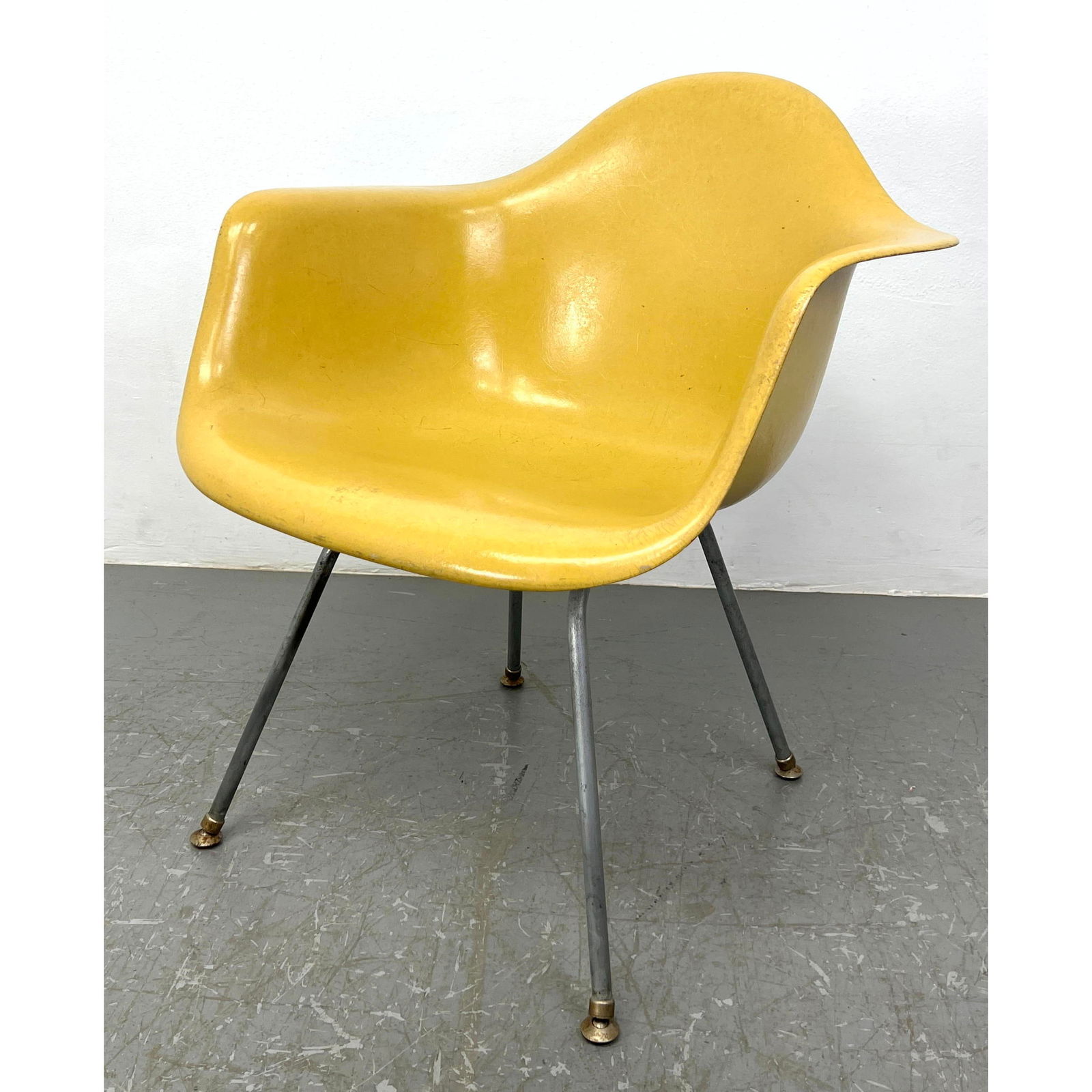 Charles Eames Herman Miller Shell Arm Chair. Yellow. (1 of 8)