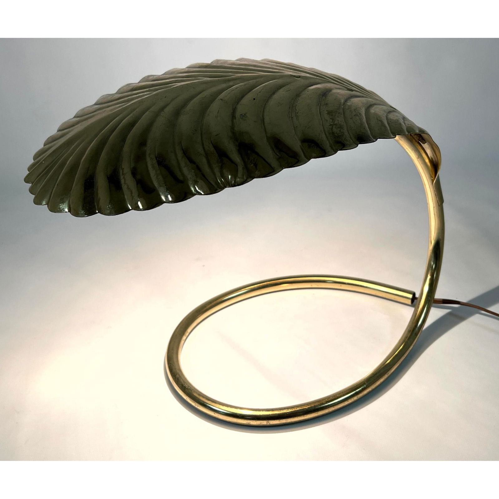 TOMMASO BARBI style Brass Plated Leaf  Table Lamp. Modern Italian Lighting (1 of 10)