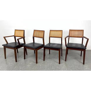 Set 4 American Modern Founders Chairs. Marked with tags. Cane backs. Faux Lizard Upholstery.: Set 4 American Modern Founders Chairs. Marked with tags. Cane backs. Faux Lizard Upholstery. Dimensions: Height: 32 inches, Width: 21.75 inches, Depth: 21 inches. - Seat Height: 18 inches ---