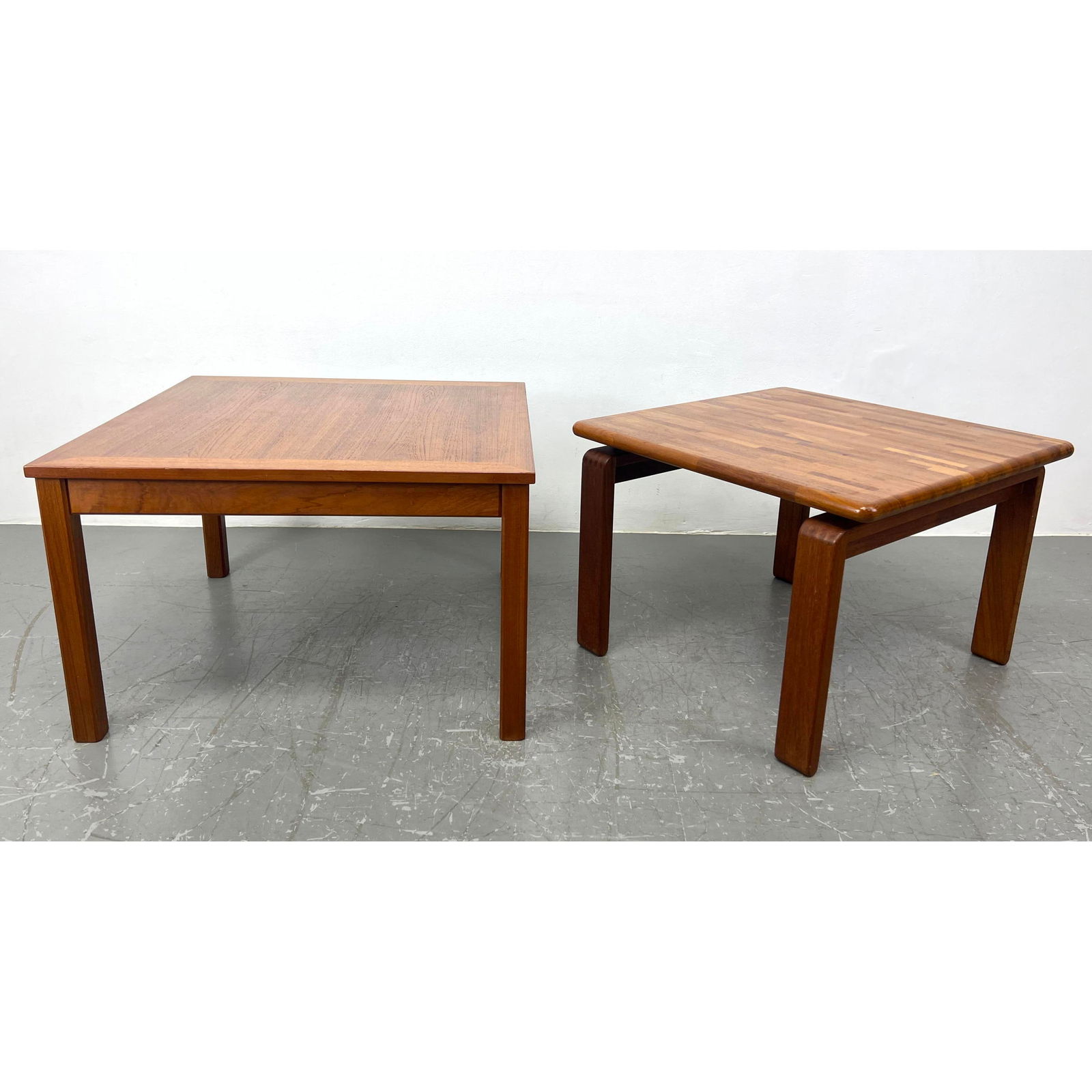 2pcs Danish Modern Teak Tables. Mobelintarsia, and staved teak side table (1 of 18)
