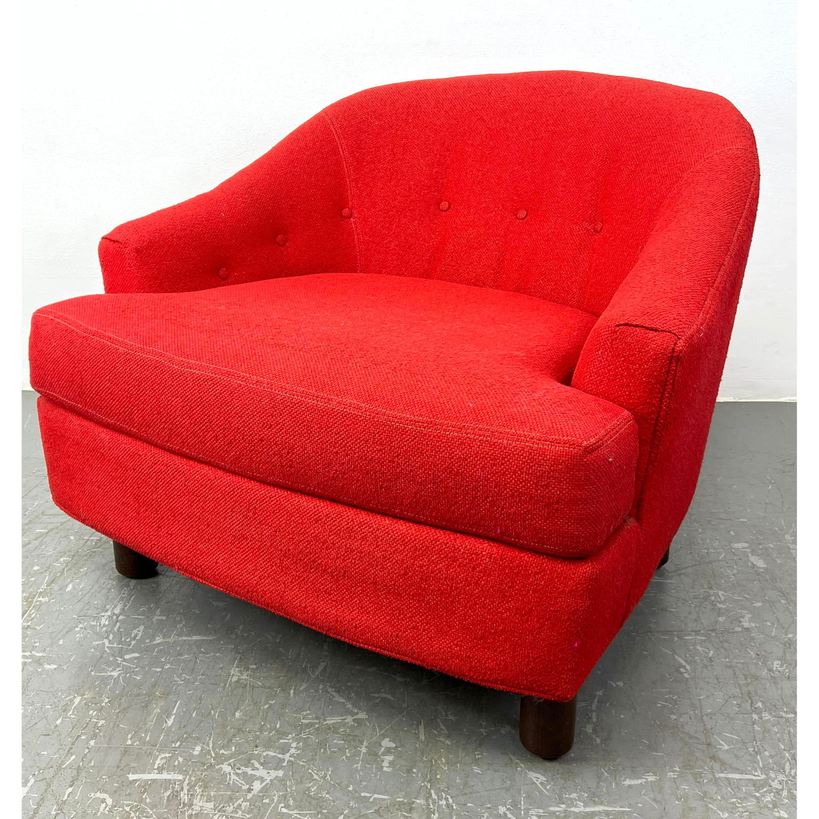 Selig Monroe Lounge Chair. Round wood legs.: Selig Monroe Lounge Chair. Round wood legs. Dimensions: Height: 25.5 inches, Width: 29 inches, Depth: 32 inches. - Seat Height: 16 inches ---