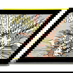Roy Lichtenstein Whaam Print . Framed under glass.: Roy Lichtenstein Whaam Print . Framed under glass. Dimensions: Height: 30 inches, Width: 35 inches, Depth: 1.5 inches. --- US Packing and Shipping charge: In house shipping available. Will be calculat