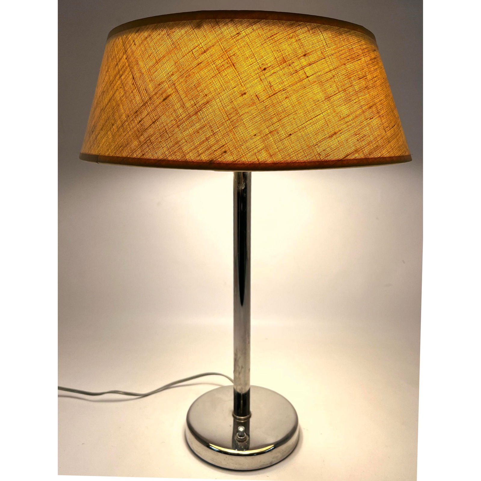 Nessen table lamp.  Chrome.  Bronx NY Label. (1 of 12)
