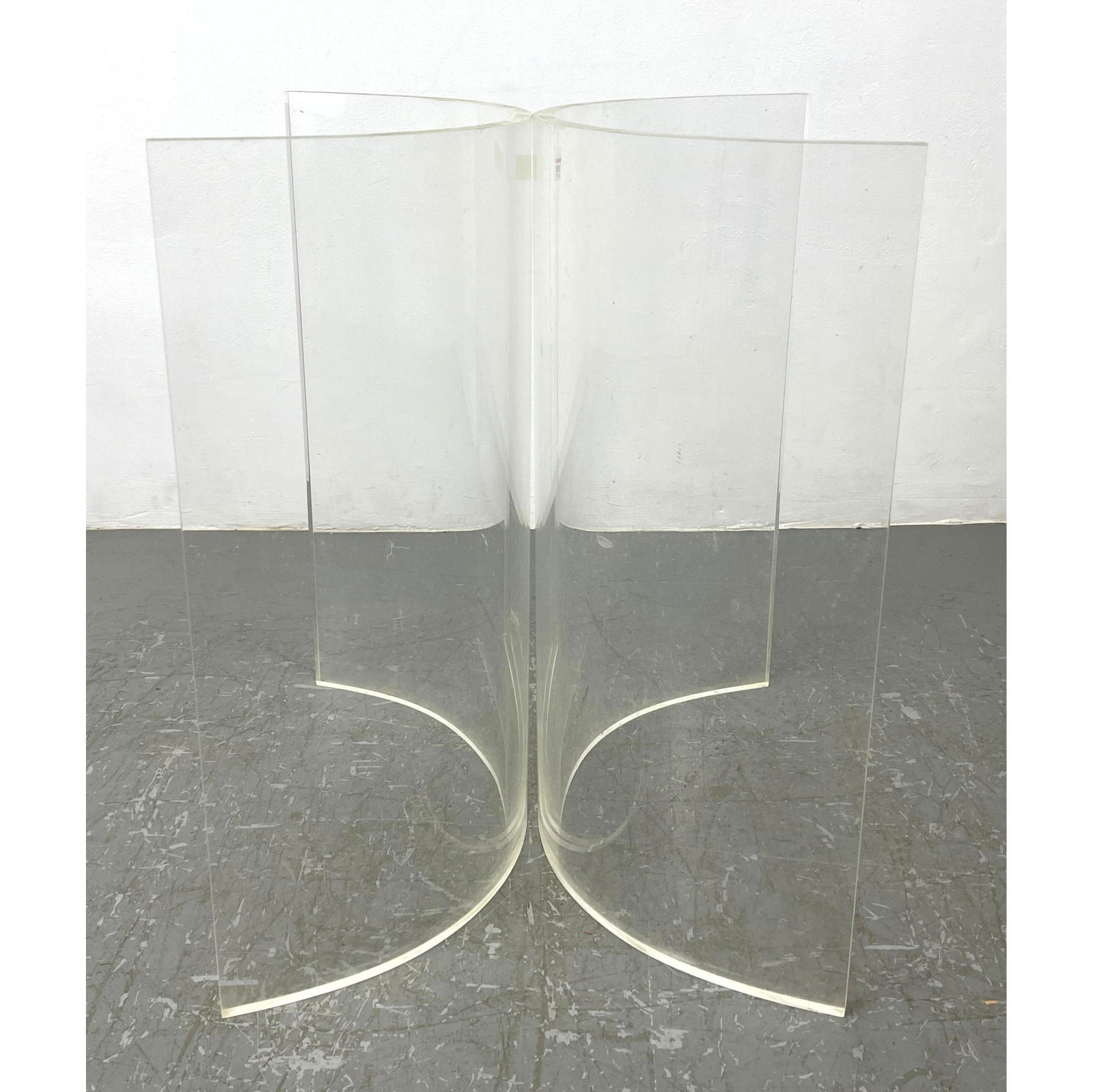 Pair Lucite Curved Table Bases. (1 of 7)