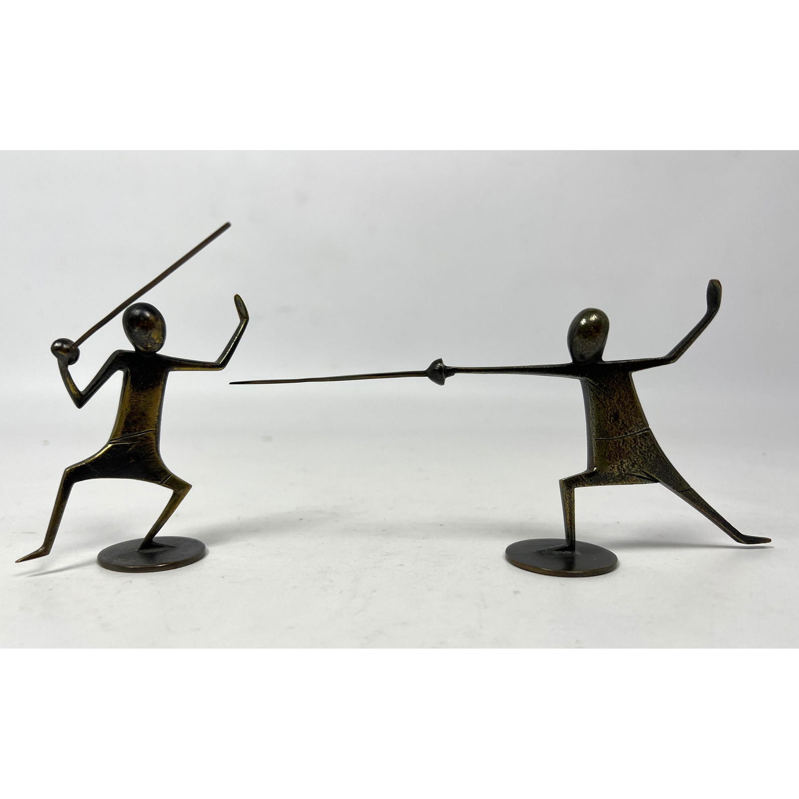 Rare Carl Hagenauer Fencers Austrian bronze Sculptures Figurines (1 of 11)
