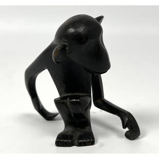 Austrian Bronze CARL HAGENAUER Monkey Figure Sculpture. WIENER WERKSTATTE. Marked.: Austrian Bronze CARL HAGENAUER Monkey Figure Sculpture. WIENER WERKSTATTE. Marked. Dimensions: Height: 2.5 inches, Width: 3 inches, Depth: 1.5 inches. --- US Packing and Shipping charge: $20 Plus insu