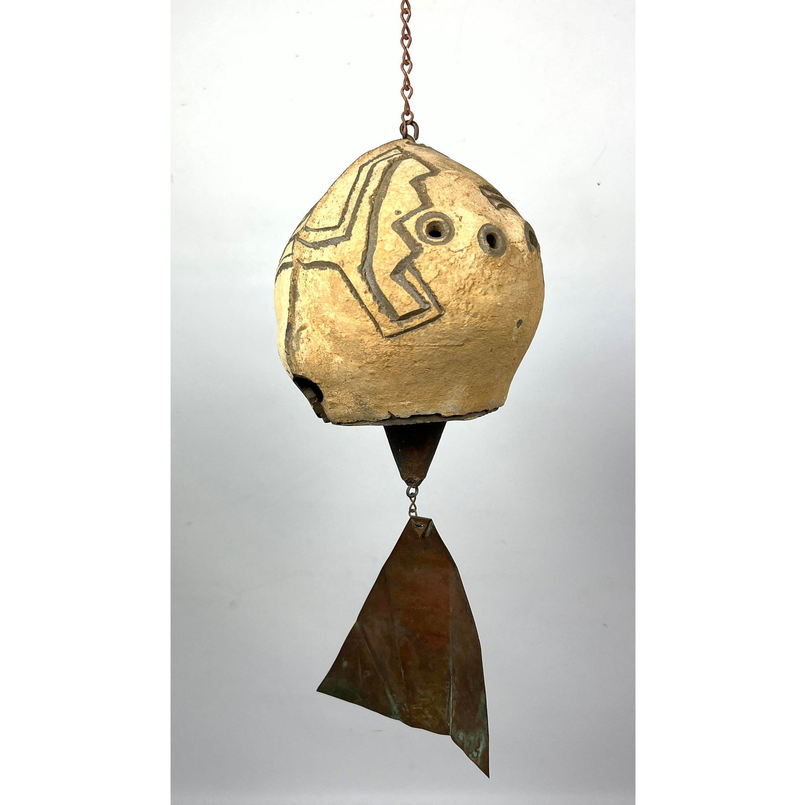 Modernist Arcosanti Soleri Ceramic and Copper Wind Bell (1 of 10)