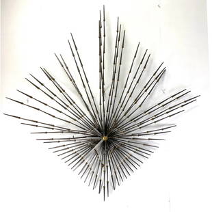 Signed Brutalist Cut Nail Wall Wall Sculpture. Welded design.: Signed Brutalist Cut Nail Wall Wall Sculpture. Welded design. Dimensions: Height: 50 inches, Width: 50 inches, Depth: 4 inches. ---