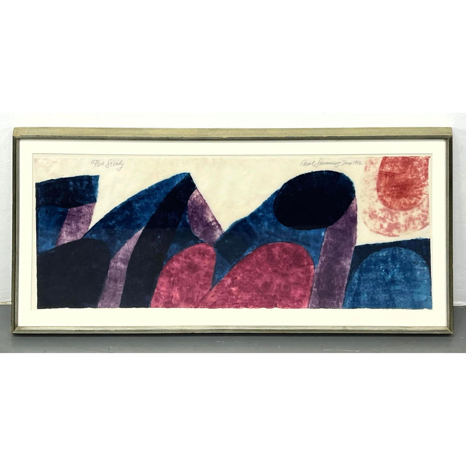 CAROL SUMMERS 1962 "Sicily" Woodblock Print Signed and Numbered 157/210 (1 of 12)