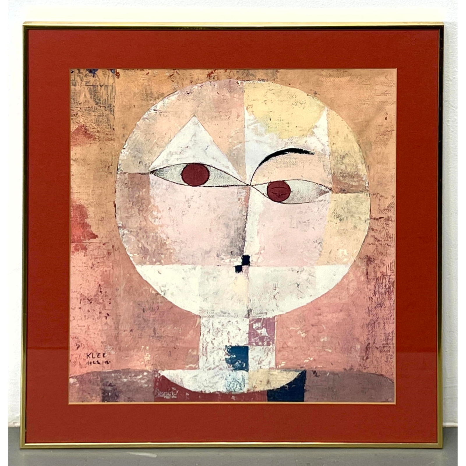 Paul Klee Print Framed Under Glass. Head of a Man. (1 of 9)