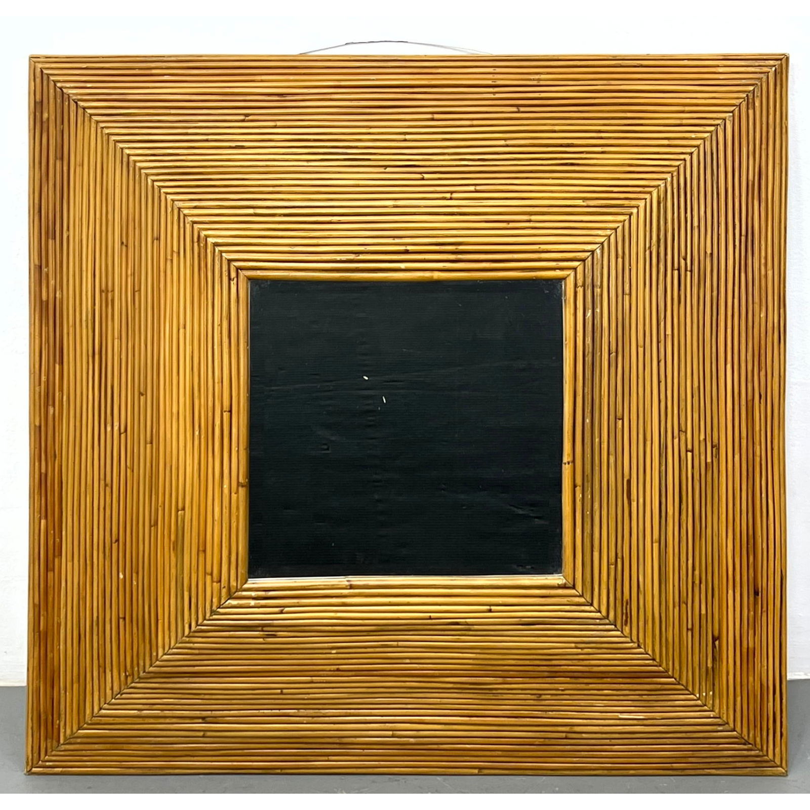 Modernist Pencil Reed Framed Mirror. Square beveled frame. (1 of 9)