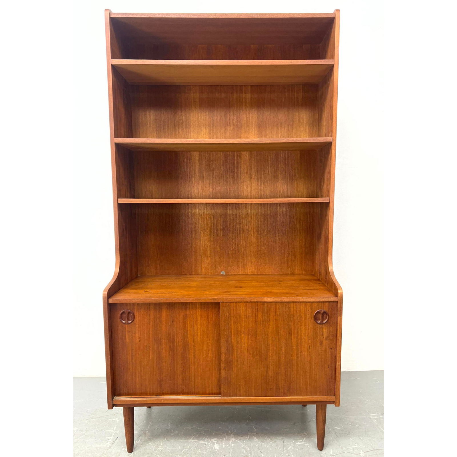Danish Modern bookcase cabinet with sliding doors. (1 of 7)