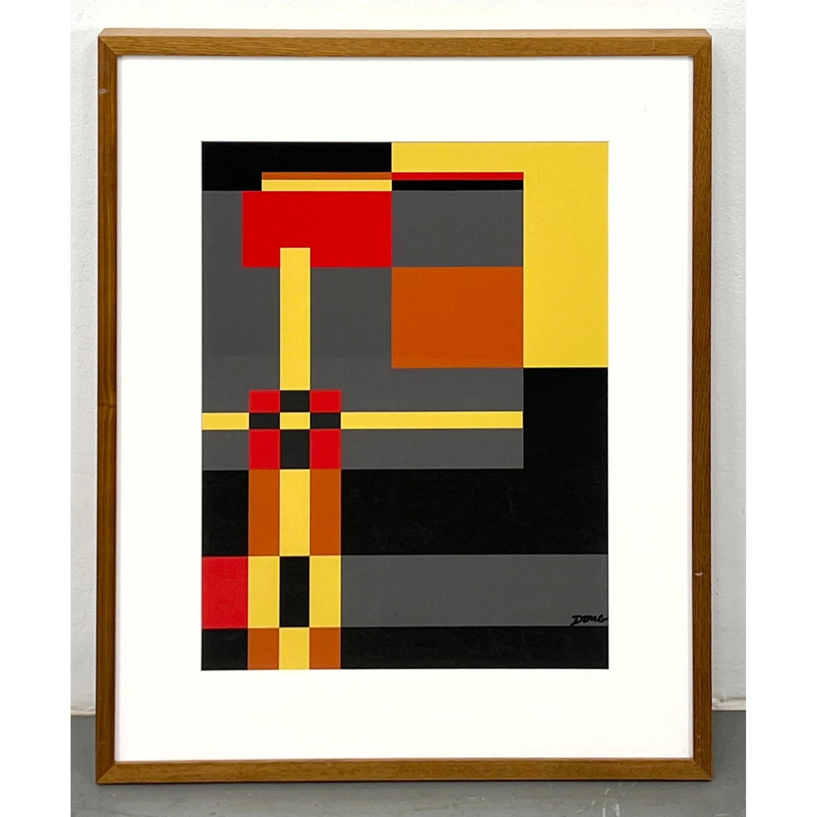 DIANA ONG Abstract number 5 Print. Modernist de Stijl Print. Signed in Print.: DIANA ONG Abstract number 5 Print. Modernist de Stijl Print. Signed in Print. Dimensions: Frame Height: 28.5 inches, Frame Width: 24.5 inches. - Image Size: Image Height: 20 inches, Image Width: 16 in