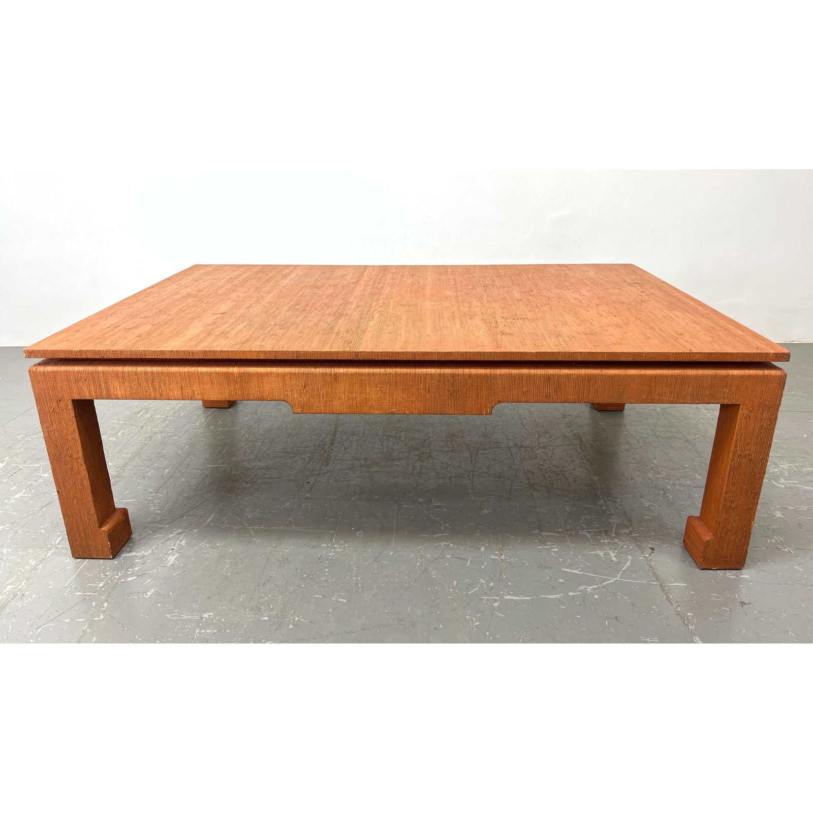 Large Karl Springer Style Grass Cloth Coffee Table (1 of 8)
