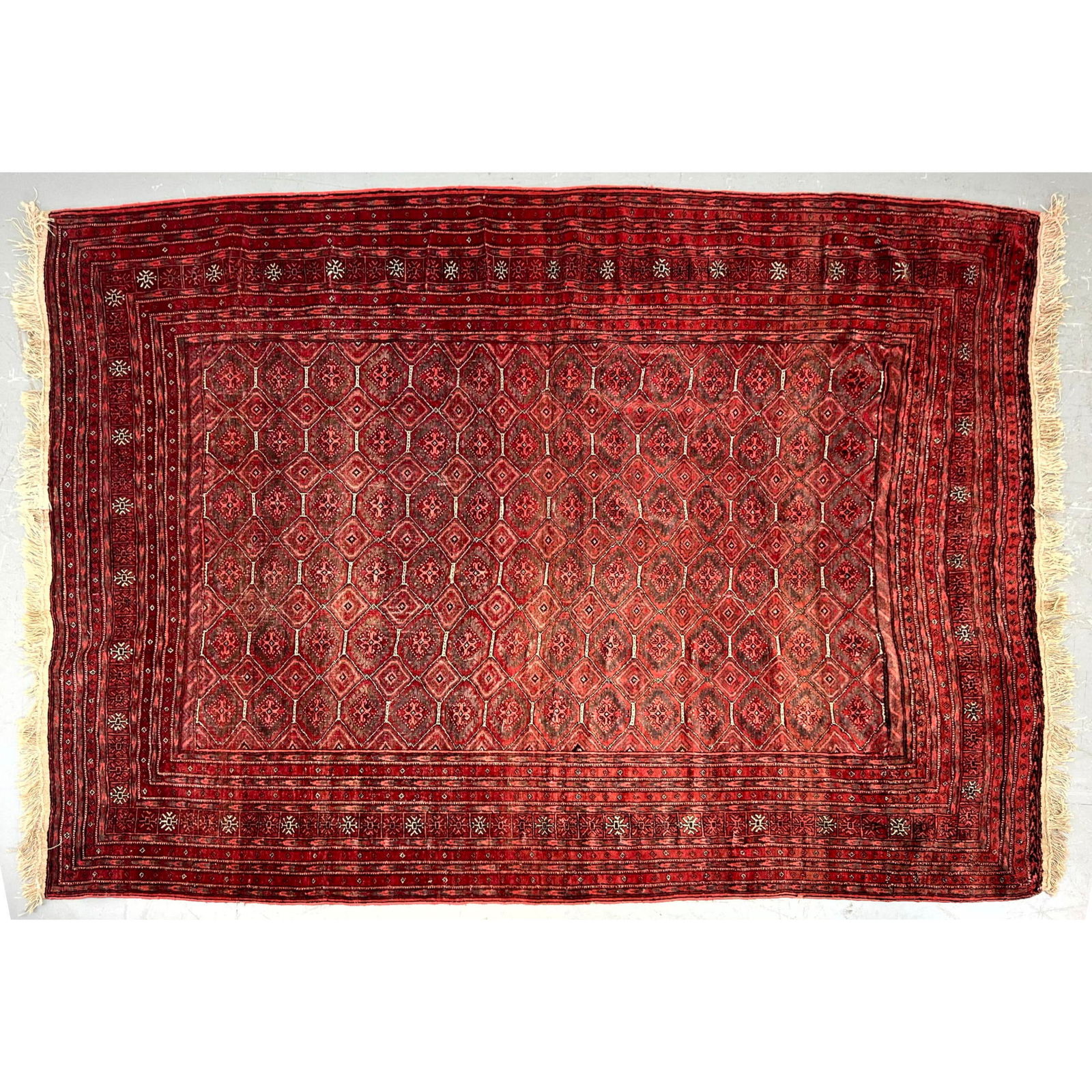 7'H x 9' 7" W Vintage Moroccan Wool Rug Middle Eastern Carpet. Tabriz. (1 of 9)