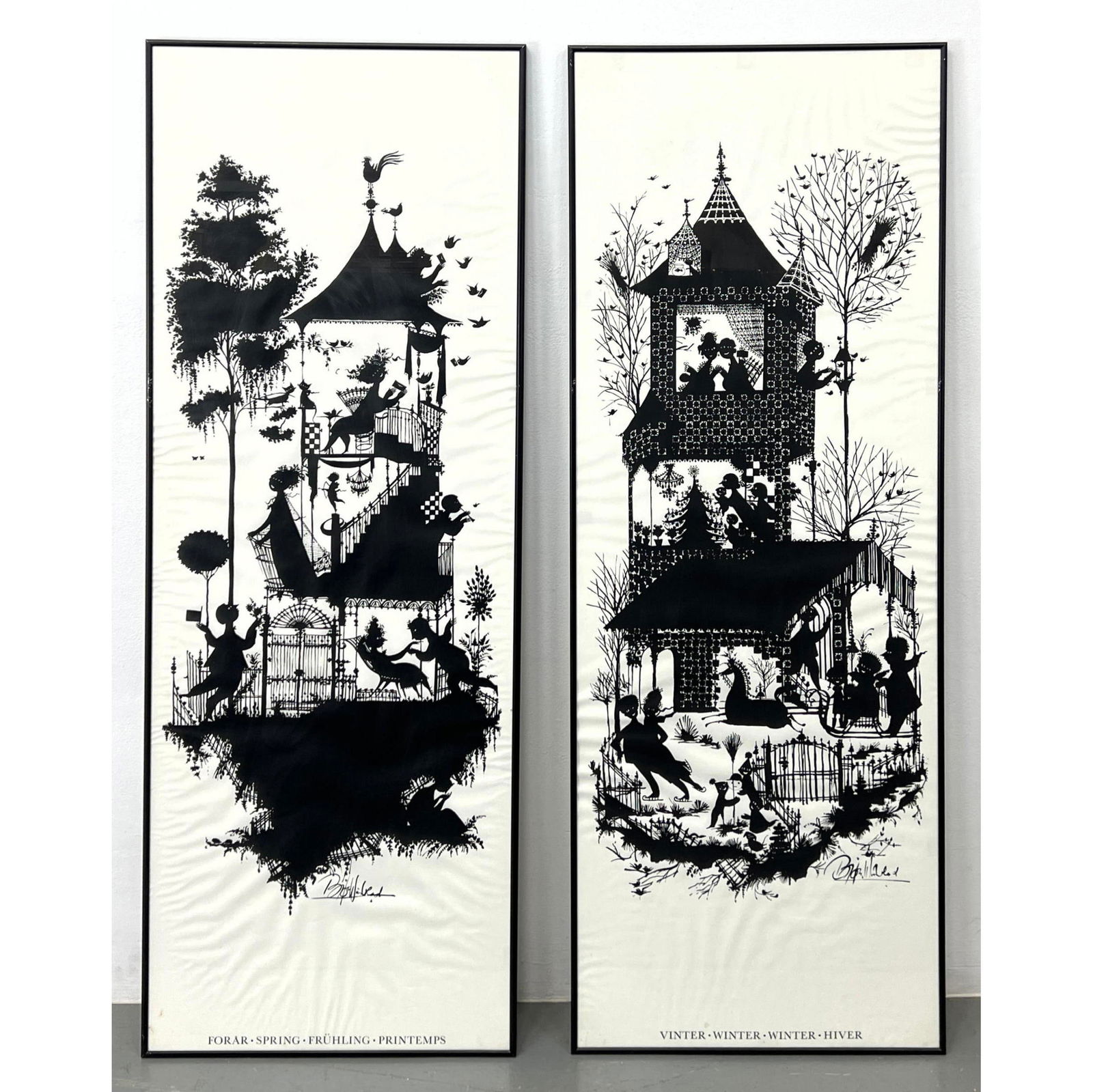 Bjorn Wiinblad Seasons Silhouette Posters. Spring and Winter (1 of 13)