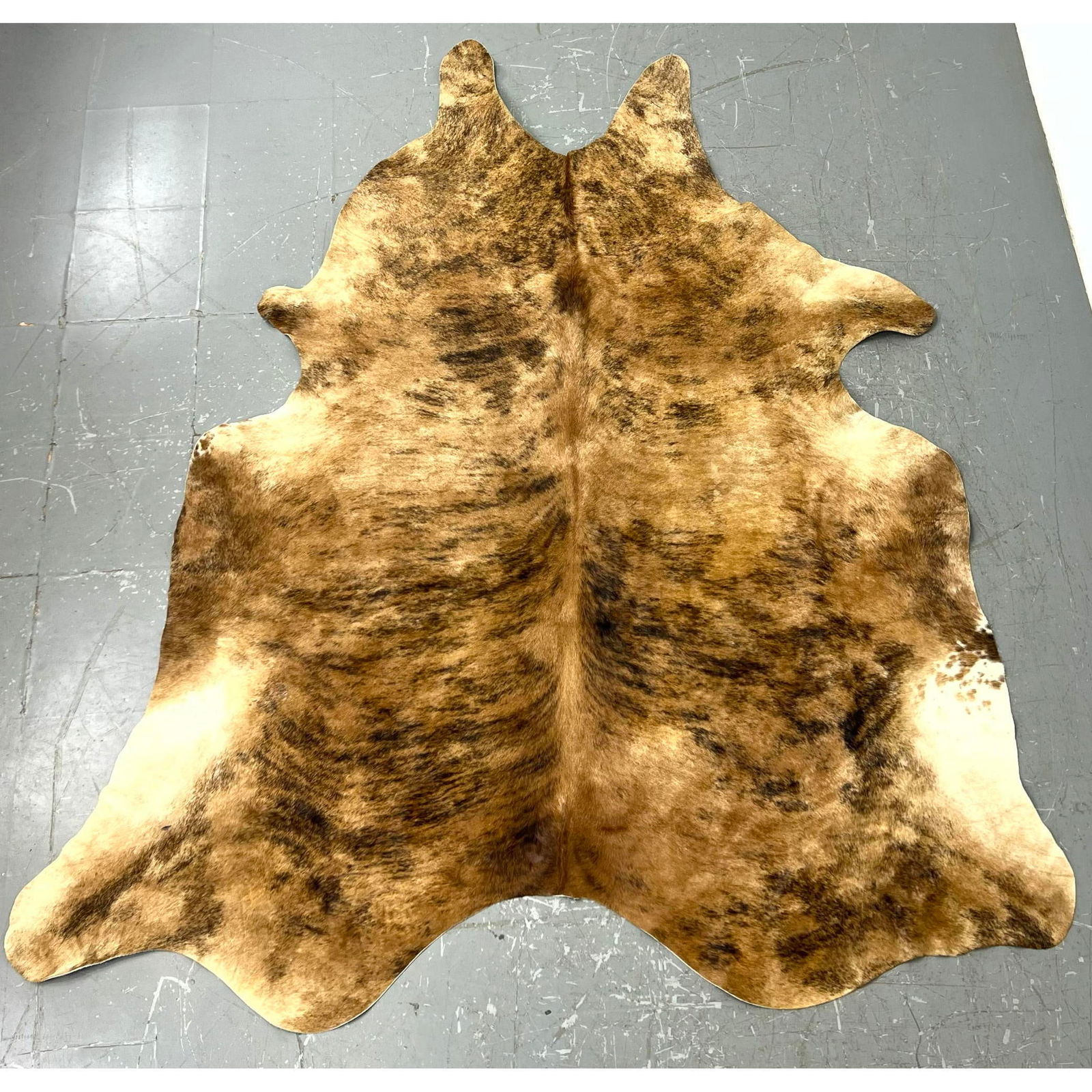 Brindle cowhide Natural Fur rug. Suede back. (1 of 9)
