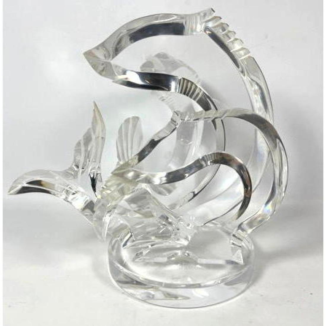 VAN TEAL Lucite fish sculpture Signed Van Teal. Modernist form in thick Lucite. SIgned. #201/300. (1 of 11)