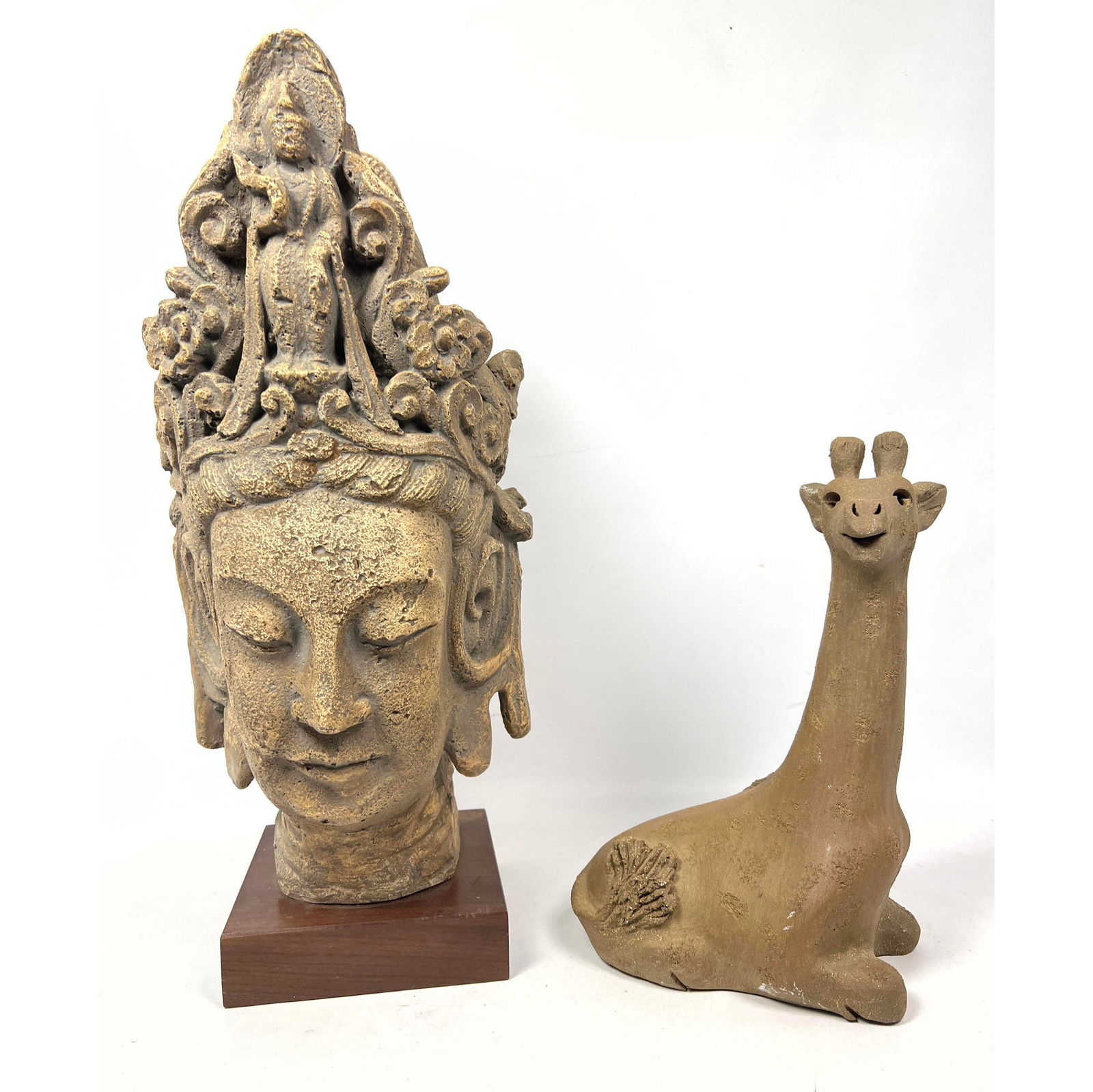 Large Bitossi Style Austin Products Ceramic Buddha Head. Studio Pottery Earthen Giraffe (1 of 16)