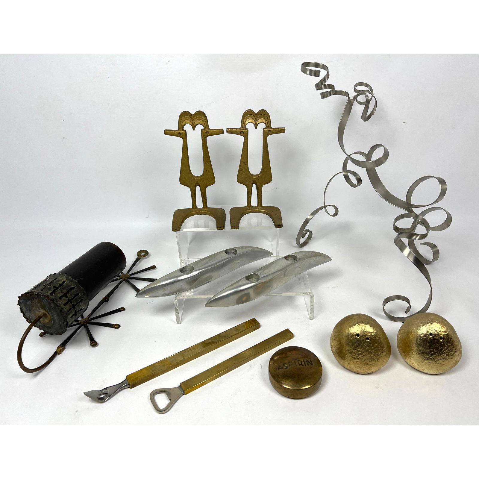 Mid Century Modern metals collection. Denmark Brass and Stainless Steel bar tools. Japanese Cast Iro (1 of 20)