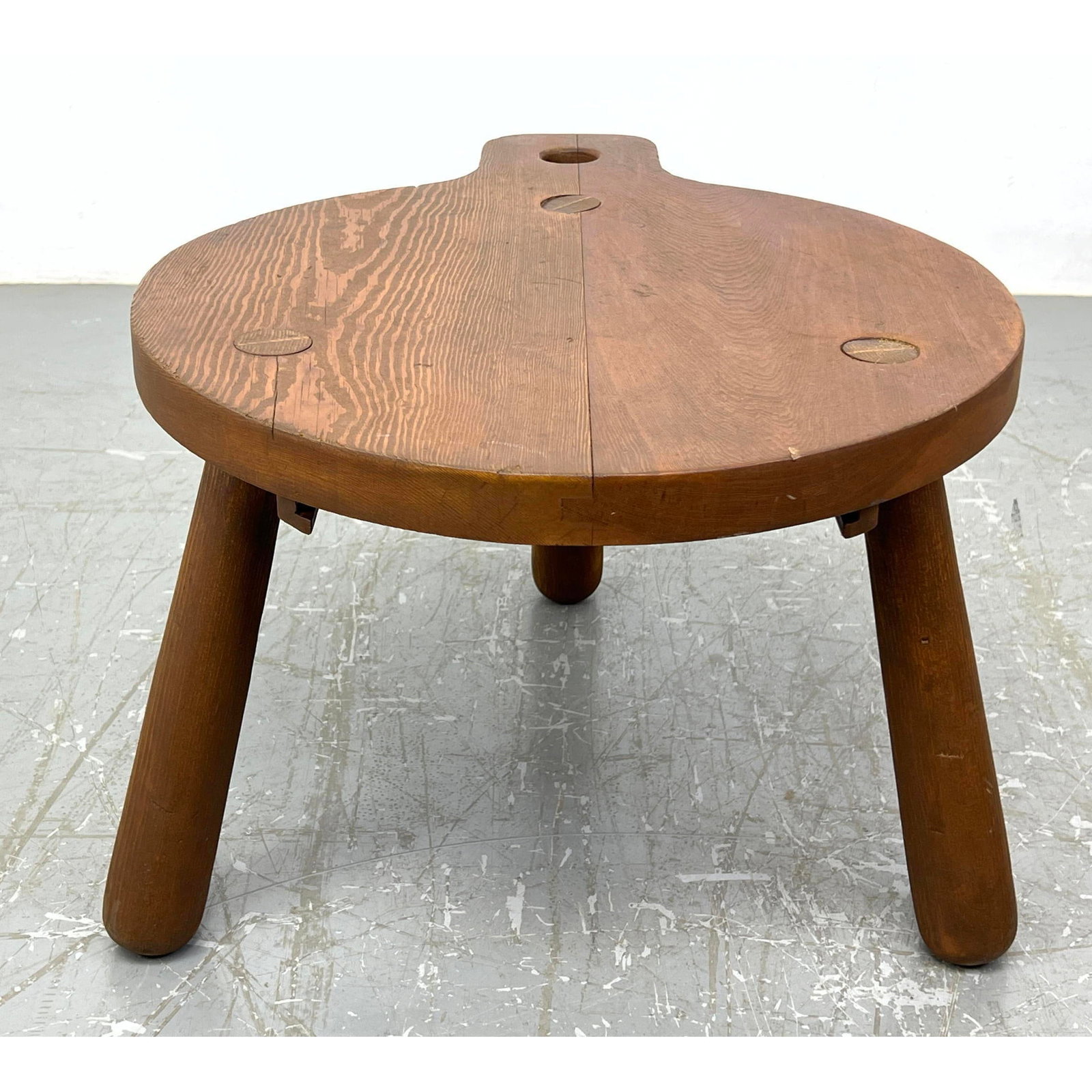 Country style Three Legged Milking Stool. 3 Thick Club Legs. (1 of 8)