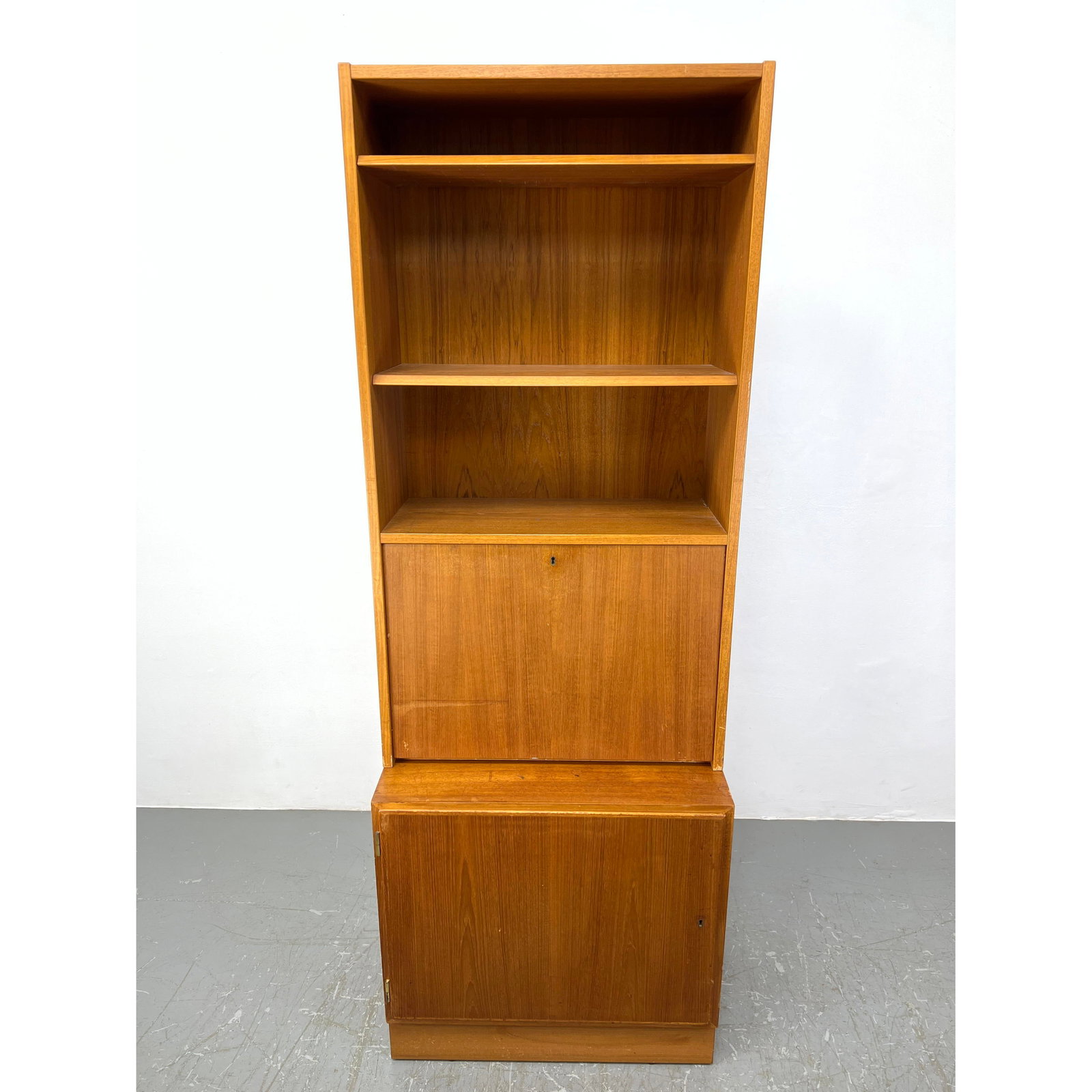 Carlo Jensen for Hundevad Danish Modern Teak One Door Cabinet with Drop down Secretary. Two Sections (1 of 8)