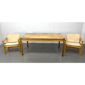 Ilmari Tapiovaara "Hongisto" Dining Table for Laukaan Puu Finland. 1960's Pine Block and a pair of P (1 of 16)