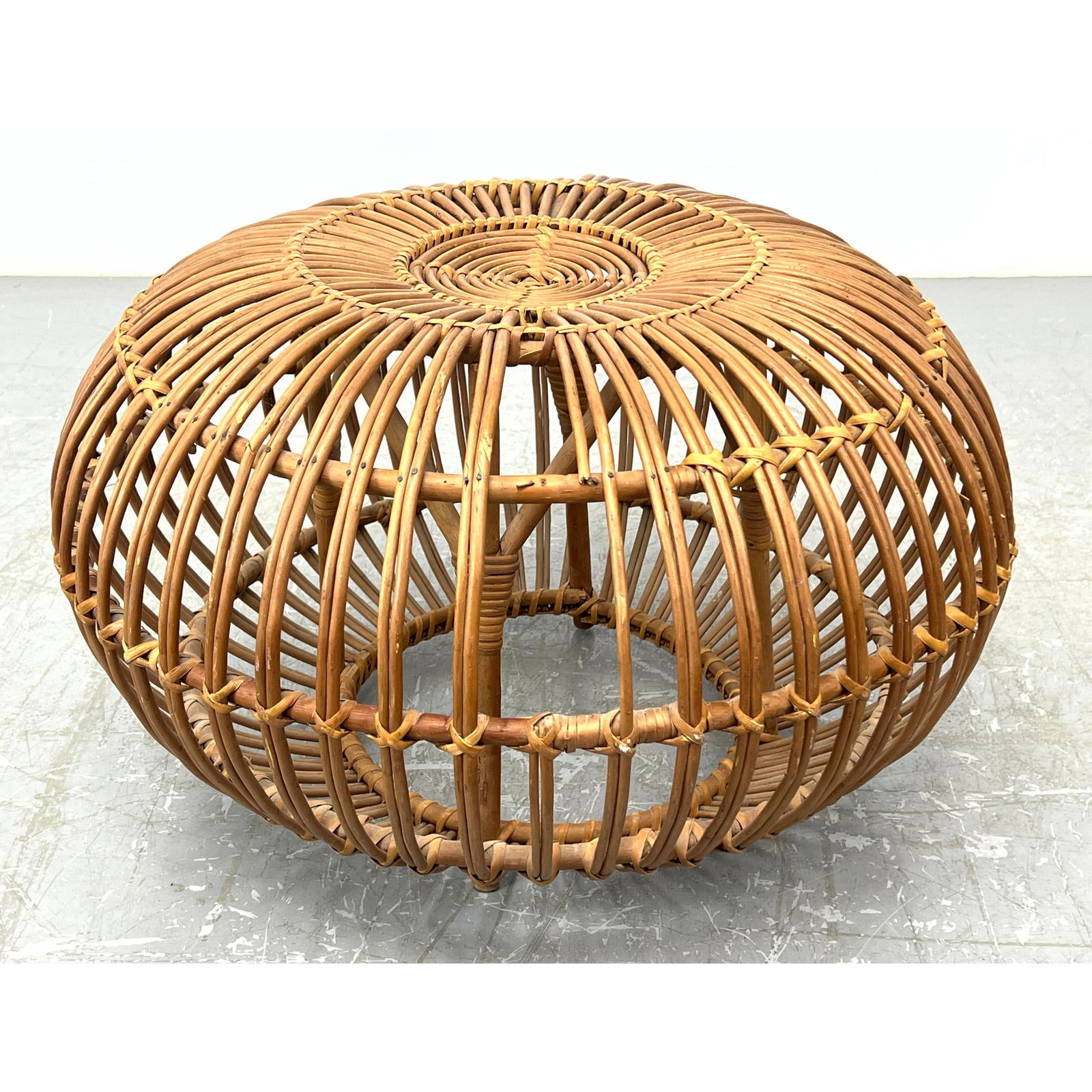 Franco Albini Italian rattan pouf/ottoman (1 of 9)