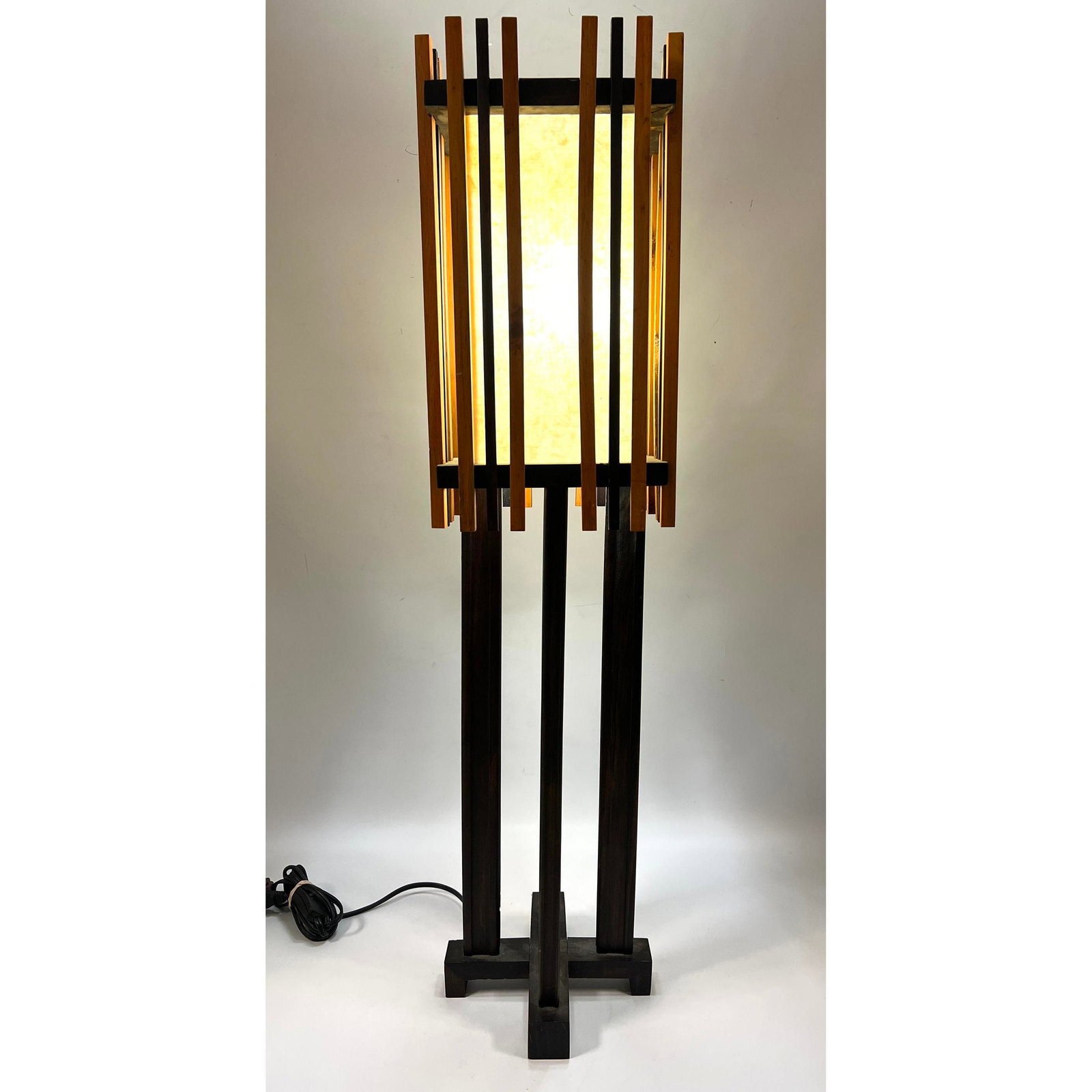 Handmade Japanese Style Lantern Table Lamp with alternating Color Wood (1 of 12)