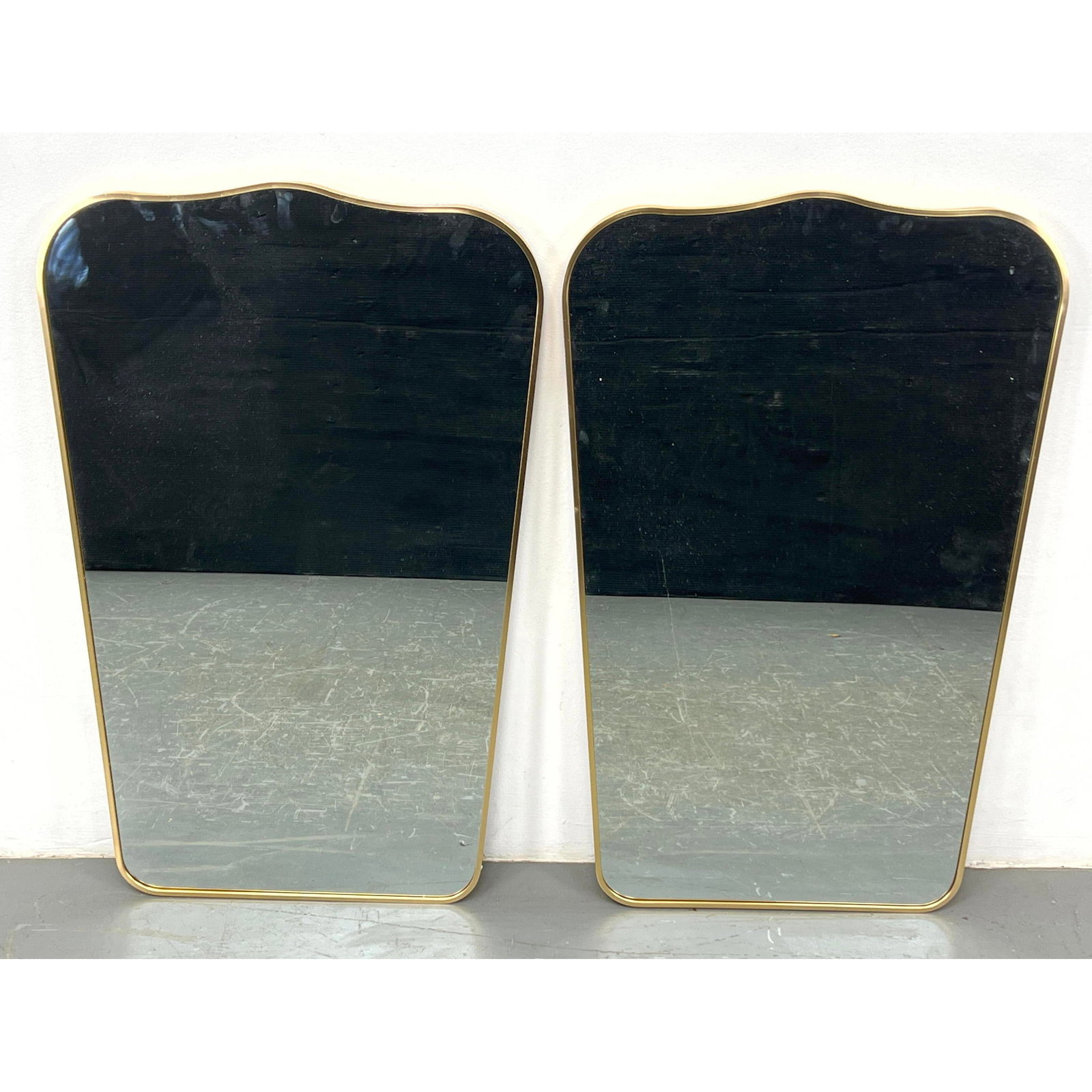 Pr Contemporary Gio Ponti Style Mirrors. Thin gold metal frames. (1 of 6)