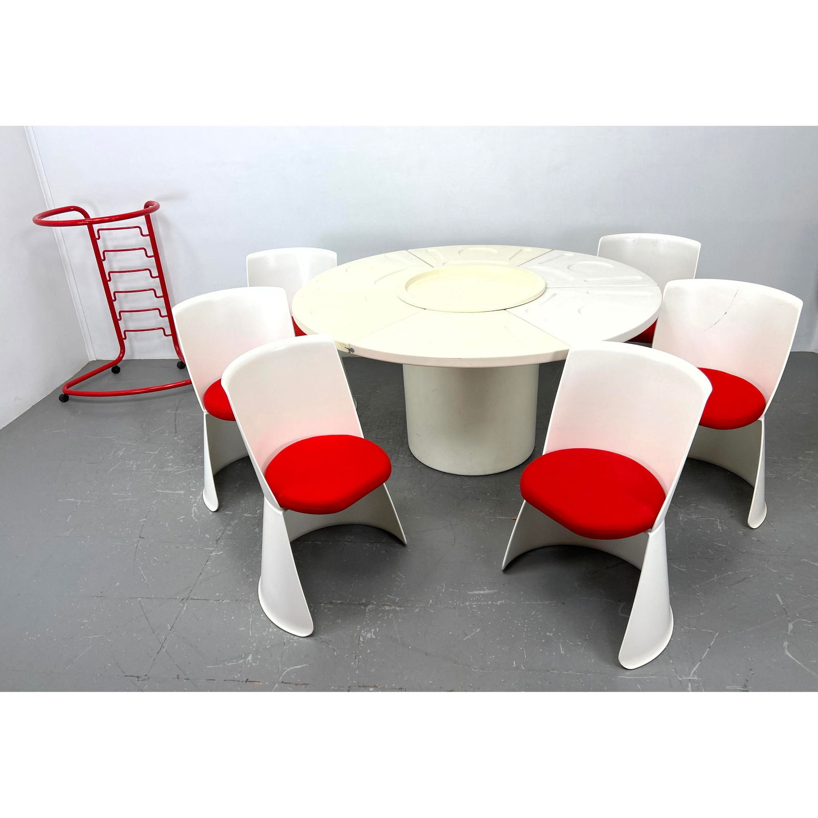 8pc Fabio Lenci for Bernini Dining Set. Italy 1970. Round Dining Table. Six Chairs. It was included (1 of 20)