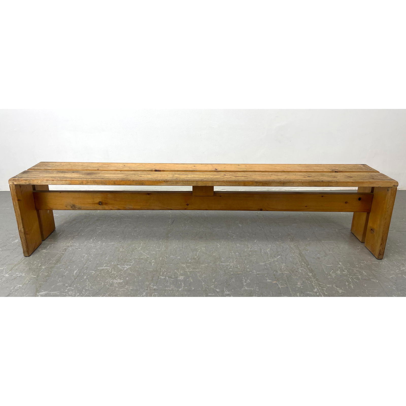 CHARLOTTE PERRIAND Les Arcs long pine bench. (1 of 7)