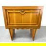 Oak Fall Front Cabinet in the Style of Jean Royere, France, 1940s. Nice angled legs.