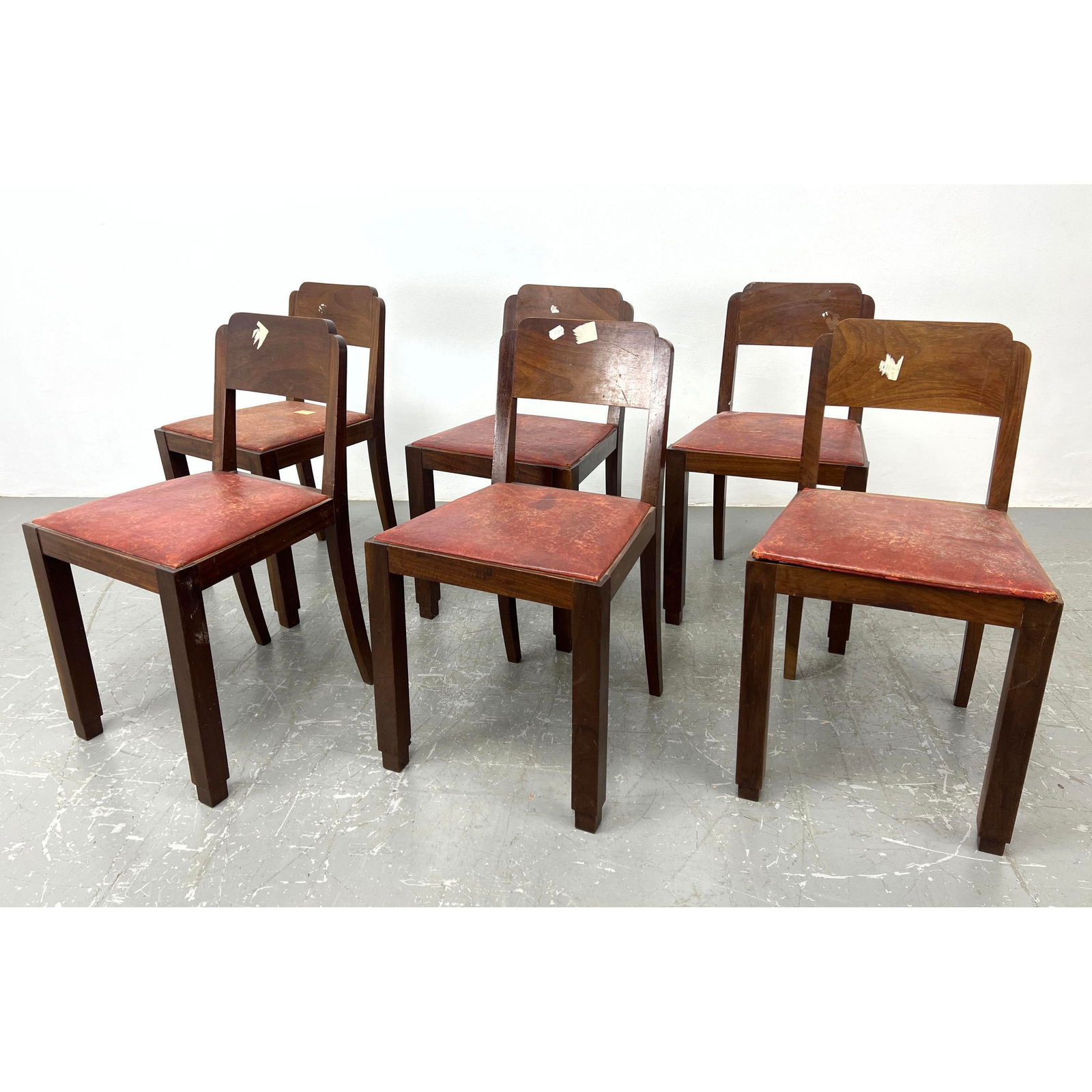 Set 6 French Art Deco Dining Chairs. Vintage Seating. (1 of 13)