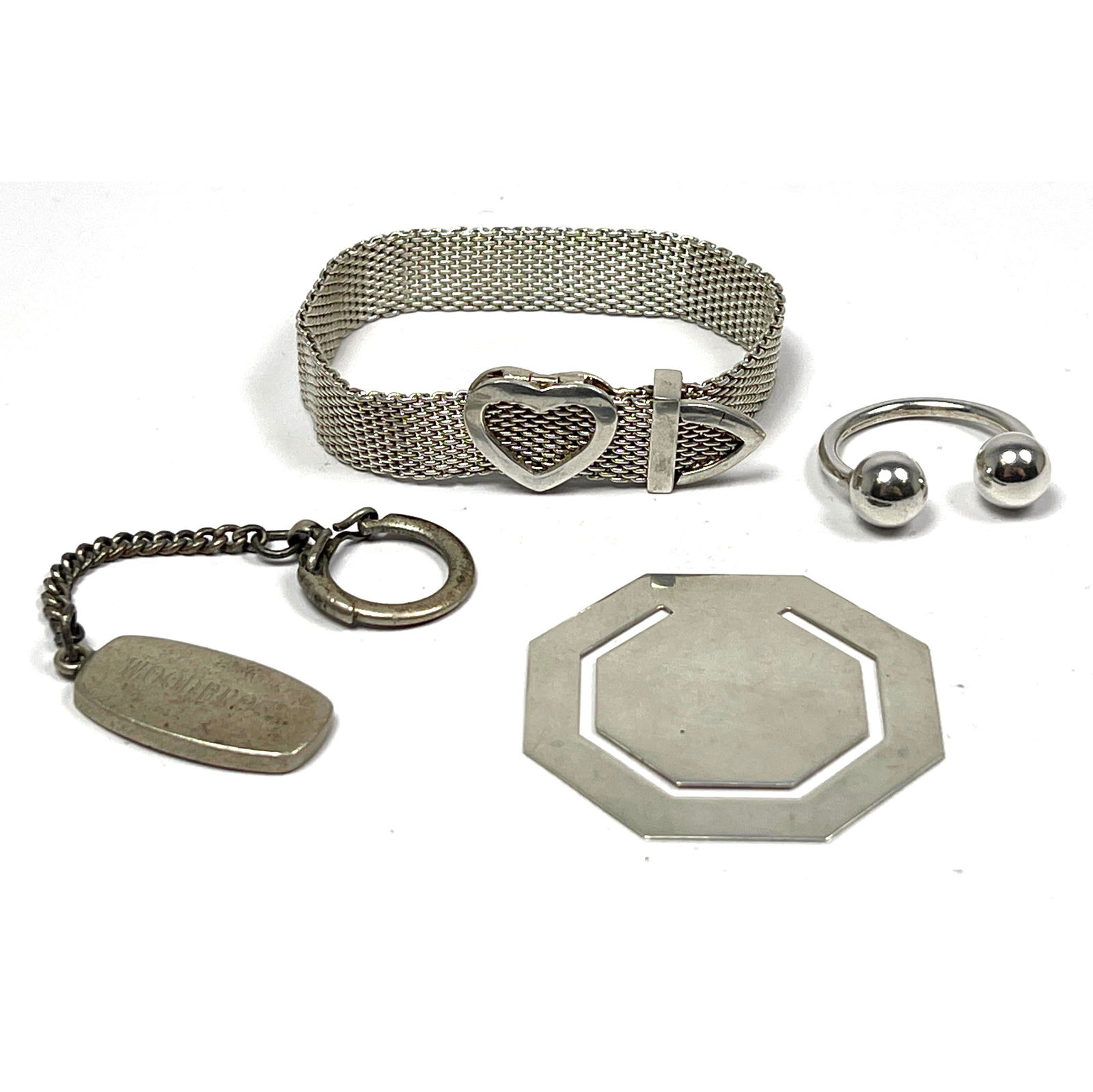 4pc Sterling Silver Lot. 3pcs TIFFANY and CO Sterling Silver including ELSA PERETTI woven bracelet w (1 of 15)