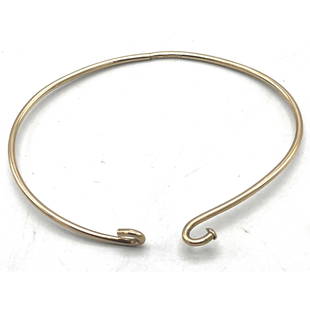 18K yellow gold CARTIER wire bracelet. Signed.: 18K yellow gold CARTIER wire bracelet. Signed. Dimensions: Height: 2.25 inches, Width: 2.75 inches. : L: 6.75 inches. Weight: 4.8 DWT --- US Packing and Shipping charge: Jewelry Flat Rate combined Shi